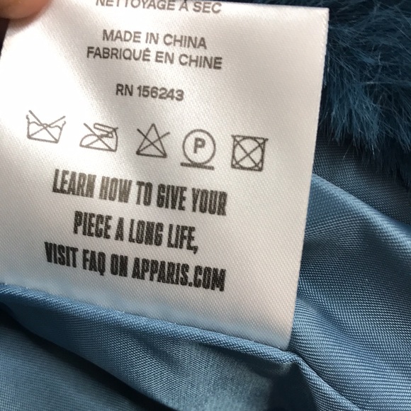 NWT Apparis Stella Faux Fur Coat in stone blue - Picture 11 of 11